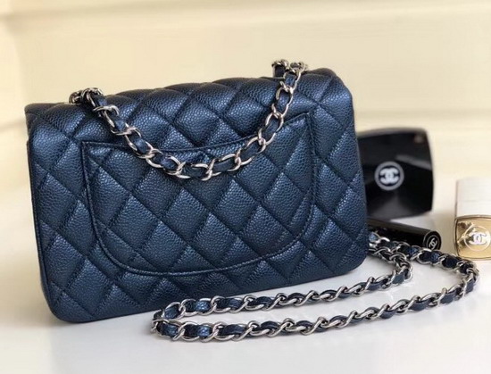 Chanel Small Caviar Flap Bag in Pearl Blue