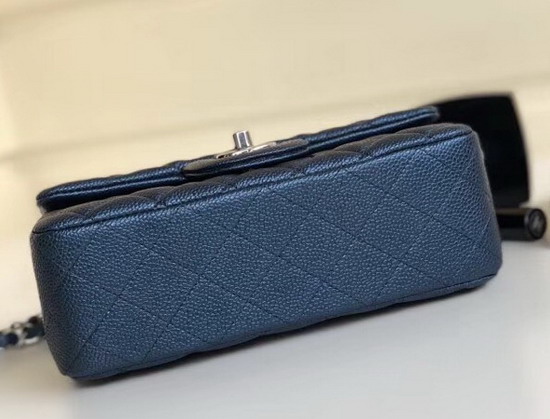 Chanel Small Caviar Flap Bag in Pearl Blue