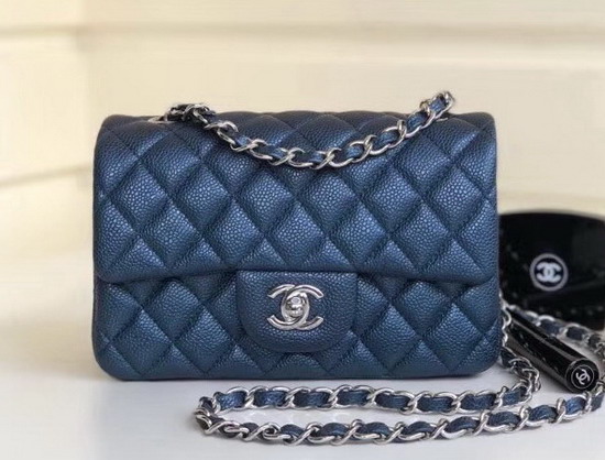 Chanel Small Caviar Flap Bag in Pearl Blue