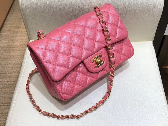 Chanel Small Caviar Flap Bag in Pearl Pink