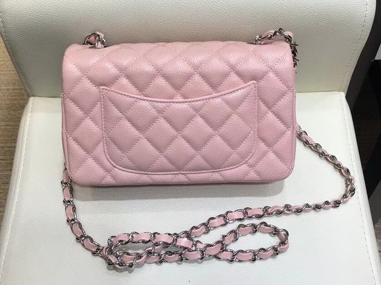 Chanel Small Caviar Flap Bag in Pink with Silver Hardware