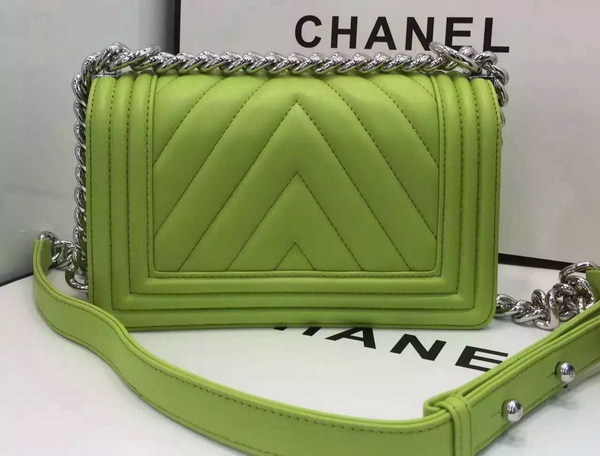 Chanel Small Chevron Le Boy Apple Green Calfskin for Sale