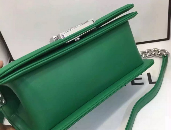 Chanel Small Chevron Le Boy Green Calfskin for Sale