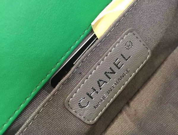 Chanel Small Chevron Le Boy Green Calfskin for Sale