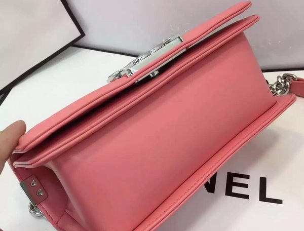 Chanel Small Chevron Le Boy Pink Calfskin for Sale