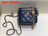 Chanel Small Classic Box with Chain Lambskin Gold Tone Metal Black AP1447 Replica