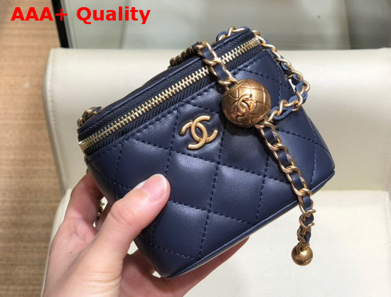 Chanel Small Classic Box with Chain Lambskin Gold Tone Metal Black AP1447 Replica