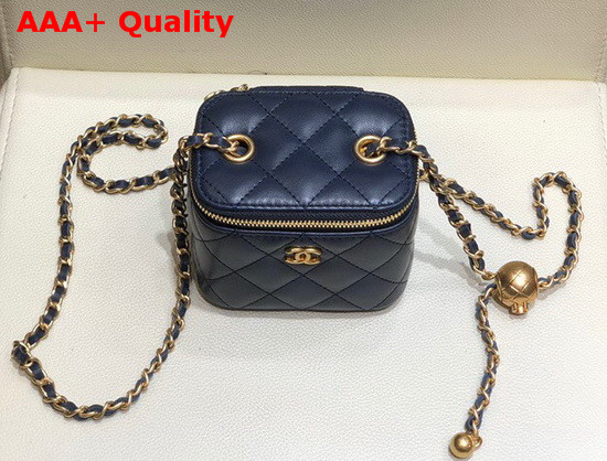 Chanel Small Classic Box with Chain Lambskin Gold Tone Metal Black AP1447 Replica