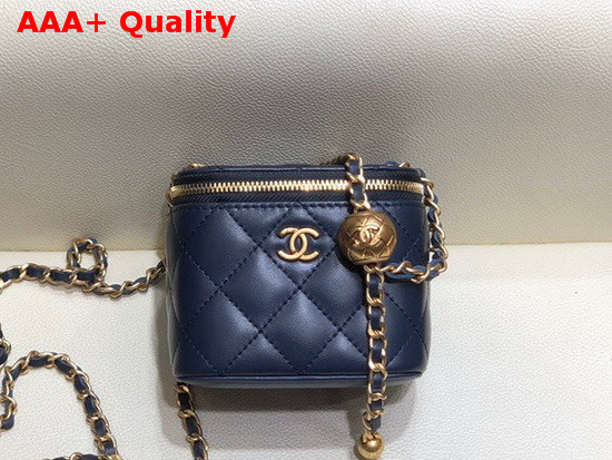 Chanel Small Classic Box with Chain Lambskin Gold Tone Metal Black AP1447 Replica