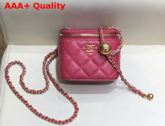 Chanel Small Classic Box with Chain Lambskin Gold Tone Metal Fuchsia AP1447 Replica