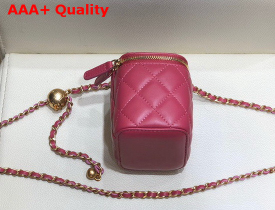 Chanel Small Classic Box with Chain Lambskin Gold Tone Metal Fuchsia AP1447 Replica