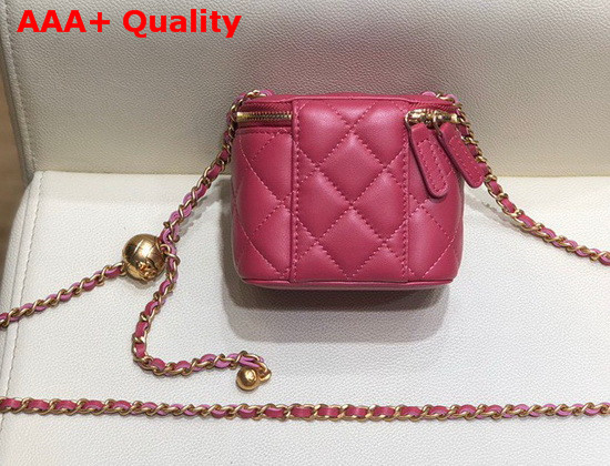 Chanel Small Classic Box with Chain Lambskin Gold Tone Metal Fuchsia AP1447 Replica