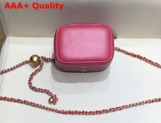 Chanel Small Classic Box with Chain Lambskin Gold Tone Metal Fuchsia AP1447 Replica