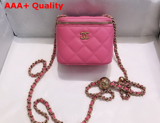 Chanel Small Classic Box with Chain Lambskin Gold Tone Metal Pink AP1447 Replica