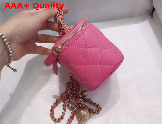 Chanel Small Classic Box with Chain Lambskin Gold Tone Metal Pink AP1447 Replica