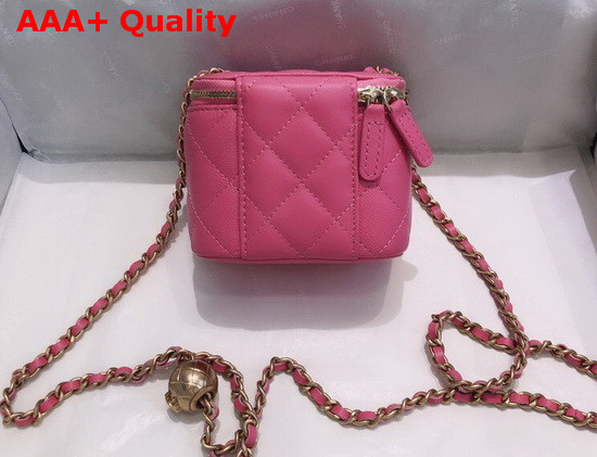 Chanel Small Classic Box with Chain Lambskin Gold Tone Metal Pink AP1447 Replica