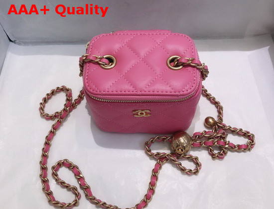 Chanel Small Classic Box with Chain Lambskin Gold Tone Metal Pink AP1447 Replica