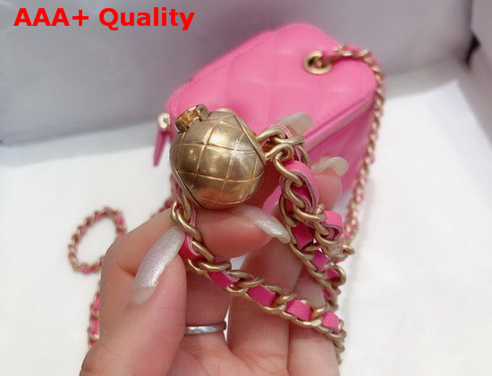 Chanel Small Classic Box with Chain Lambskin Gold Tone Metal Pink AP1447 Replica