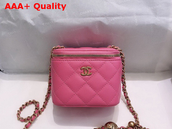 Chanel Small Classic Box with Chain Lambskin Gold Tone Metal Pink AP1447 Replica