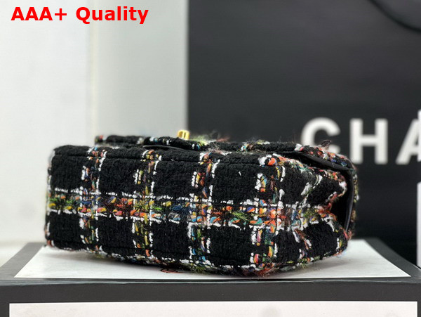 Chanel Small Classic Flap Bag in Black Multicolor Tweed Replica