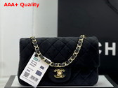 Chanel Small Classic Flap Bag in Black Velvet Replica