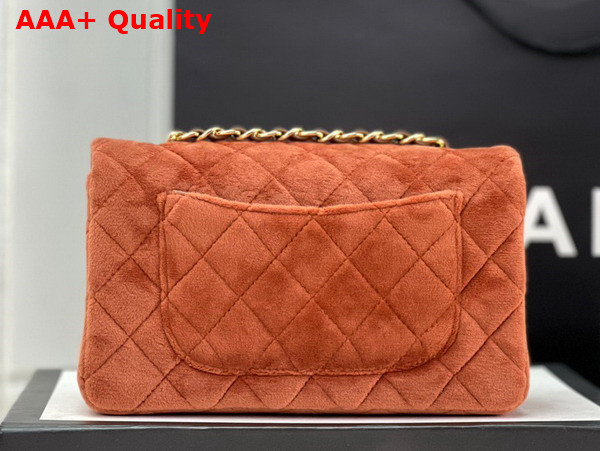 Chanel Small Classic Flap Bag in Brown Velvet Replica