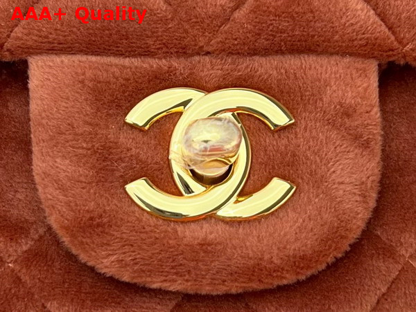 Chanel Small Classic Flap Bag in Brown Velvet Replica