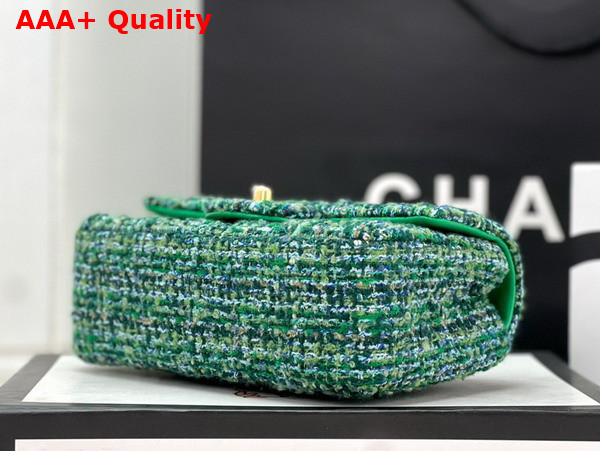 Chanel Small Classic Flap Bag in Green Tweed Replica