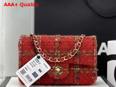 Chanel Small Classic Flap Bag in Red Tweed Replica