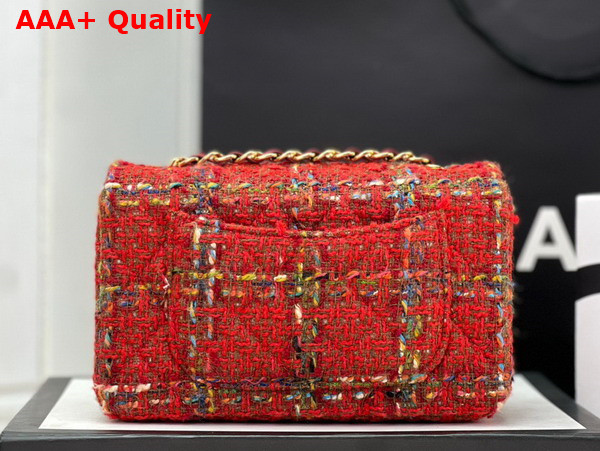 Chanel Small Classic Flap Bag in Red Tweed Replica