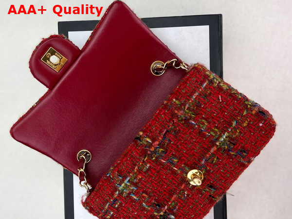 Chanel Small Classic Flap Bag in Red Tweed Replica