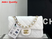 Chanel Small Classic Flap Bag in White Velvet Replica