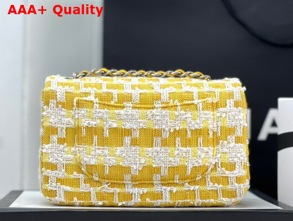 Chanel Small Classic Flap Bag in Yellow and White Tweed Replica