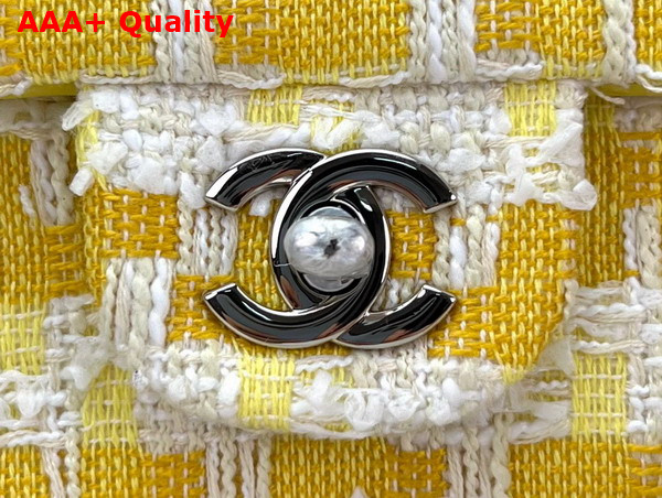 Chanel Small Classic Flap Bag in Yellow and White Tweed Replica