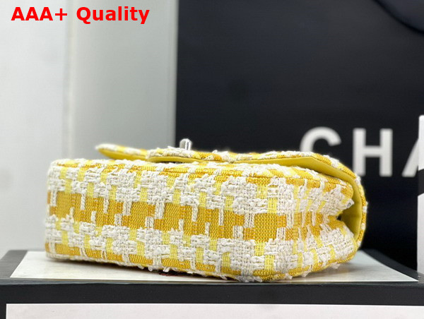 Chanel Small Classic Flap Bag in Yellow and White Tweed Replica