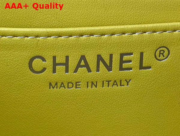 Chanel Small Classic Flap Bag in Yellow and White Tweed Replica