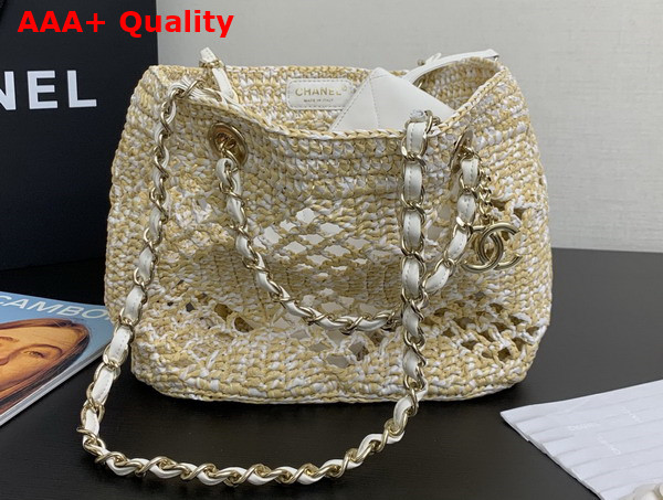 Chanel Small Coco Beach Bag in Beige Raffia AS4714 Replica