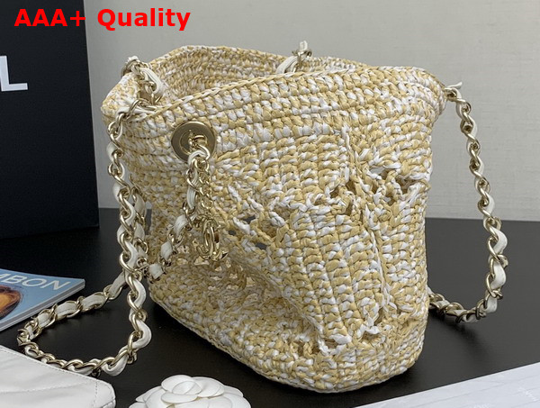 Chanel Small Coco Beach Bag in Beige Raffia AS4714 Replica