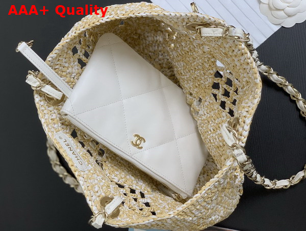 Chanel Small Coco Beach Bag in Beige Raffia AS4714 Replica