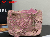 Chanel Small Coco Beach Bag in Pink Raffia AS4714 Replica