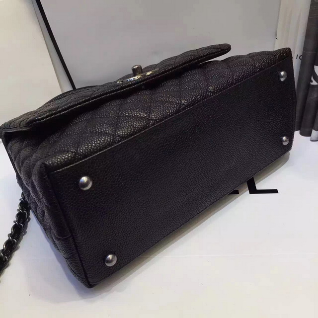 Chanel Small Coco Handle Bag Black Caviar wiht Silver for Sale