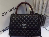 Chanel Small Coco Handle Bag Black Lambskin Lizard Handle for Sale