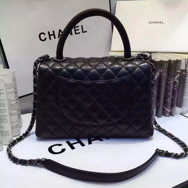 Chanel Small Coco Handle Bag Black Lambskin for Sale