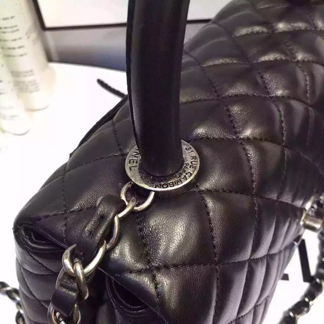 Chanel Small Coco Handle Bag Black Lambskin for Sale