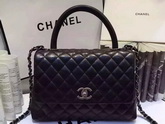 Chanel Small Coco Handle Bag Black Lambskin for Sale