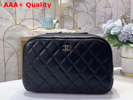 Chanel Small Cosmetic Purse in Black Lambskin Replica