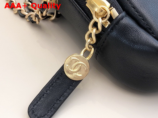 Chanel Small Diamond Bag Black Lambskin and Gold Tone Metal AS2201 Replica