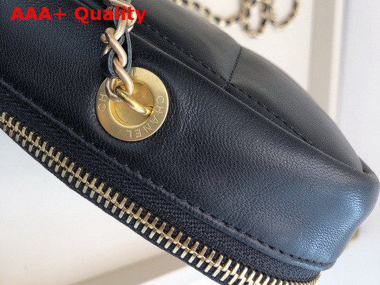 Chanel Small Diamond Bag Black Lambskin and Gold Tone Metal AS2201 Replica