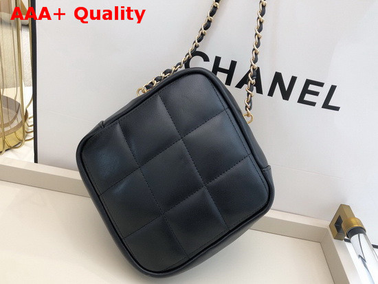 Chanel Small Diamond Bag Black Lambskin and Gold Tone Metal AS2201 Replica