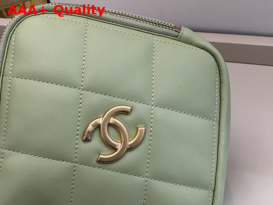 Chanel Small Diamond Bag Green Lambskin and Gold Tone Metal AS2201 Replica